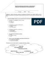 Prueba Ciencia Vertebrados e Invertebrados 2 Basico