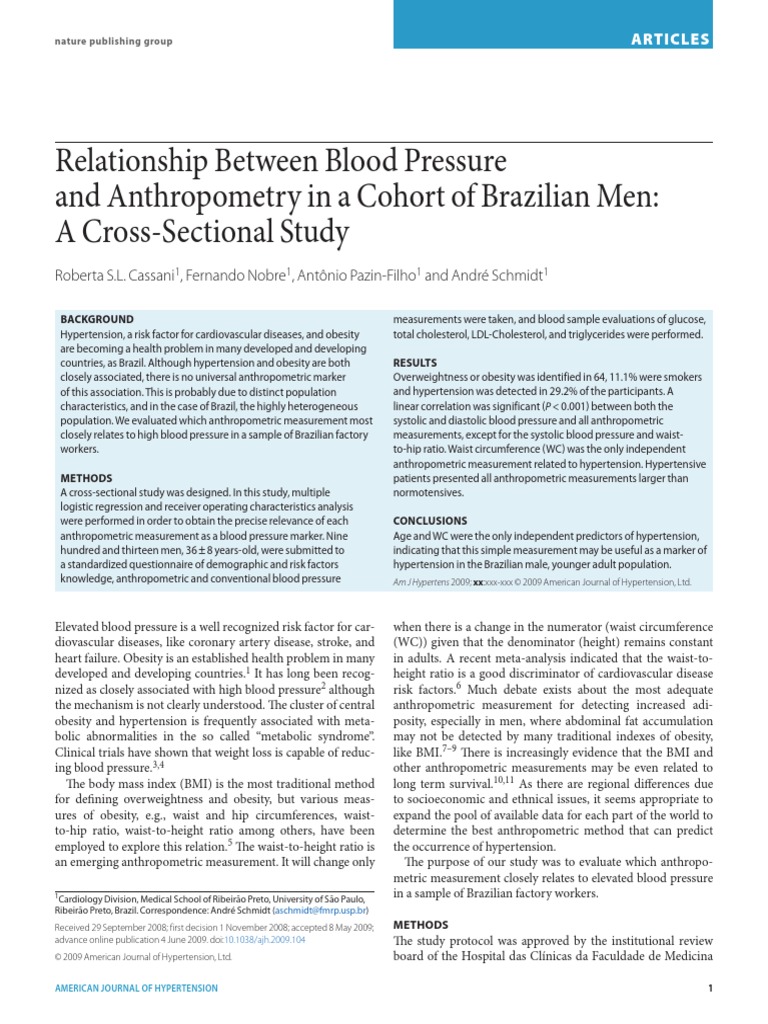 Relationship Between Blood Pressure PDF | PDF | Body Mass Index ...