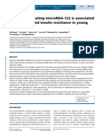 Elevated Circulating Microrna-122 Is Associated With Obesity and Insulin Resistance in Young Adults