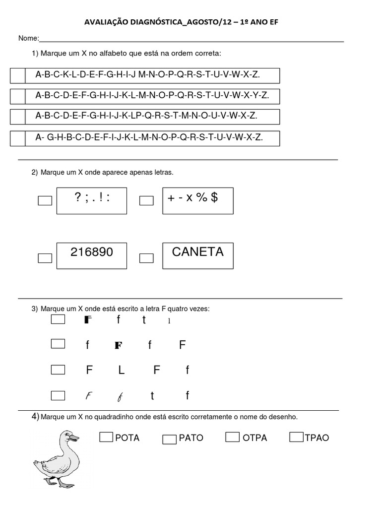 Simulado de Português 1 Ano - Ensino Fundamental | PDF | Lazer