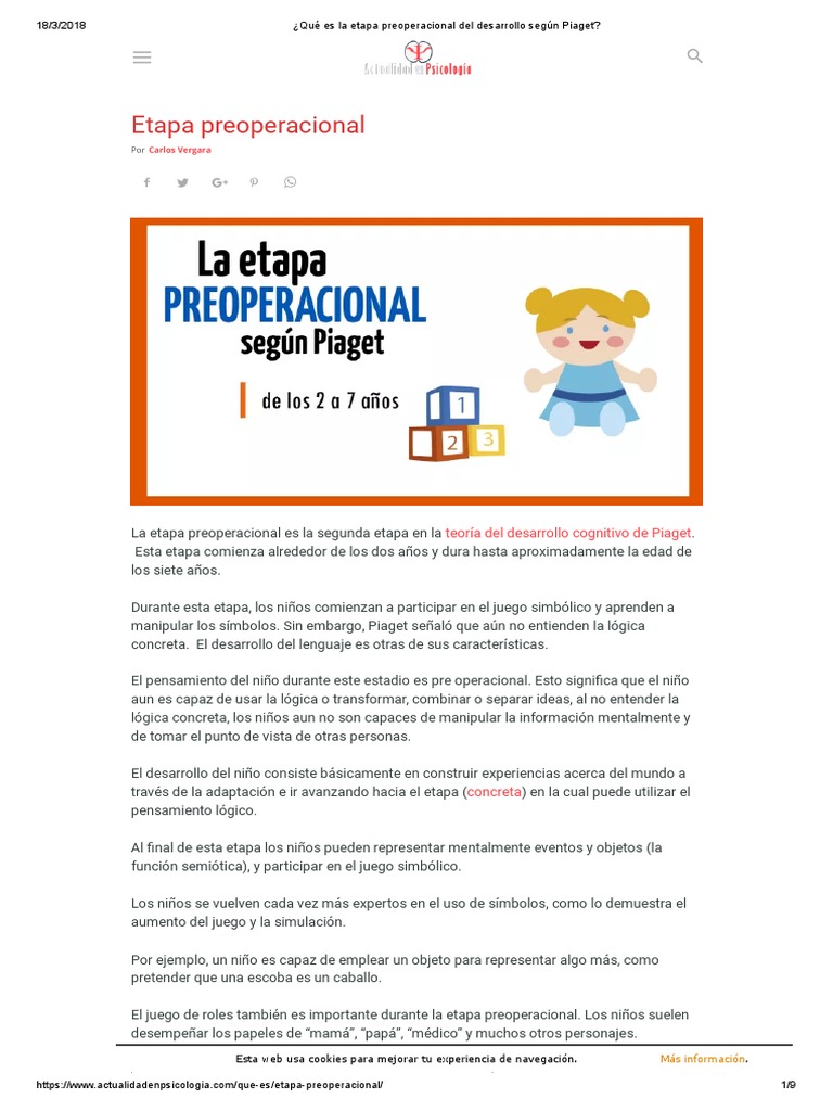 ¿Qué Es La Etapa Preoperacional Del Desarrollo Según
