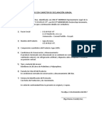 Datos Con Carácter de Declaración Jurada Agua de Mesa