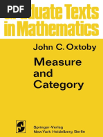 Measure and Category, John C. Oxtoby