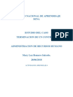 Actividad de Aprendizaje Semana 4 - Terminacion de Un Contrato de Trabajo.