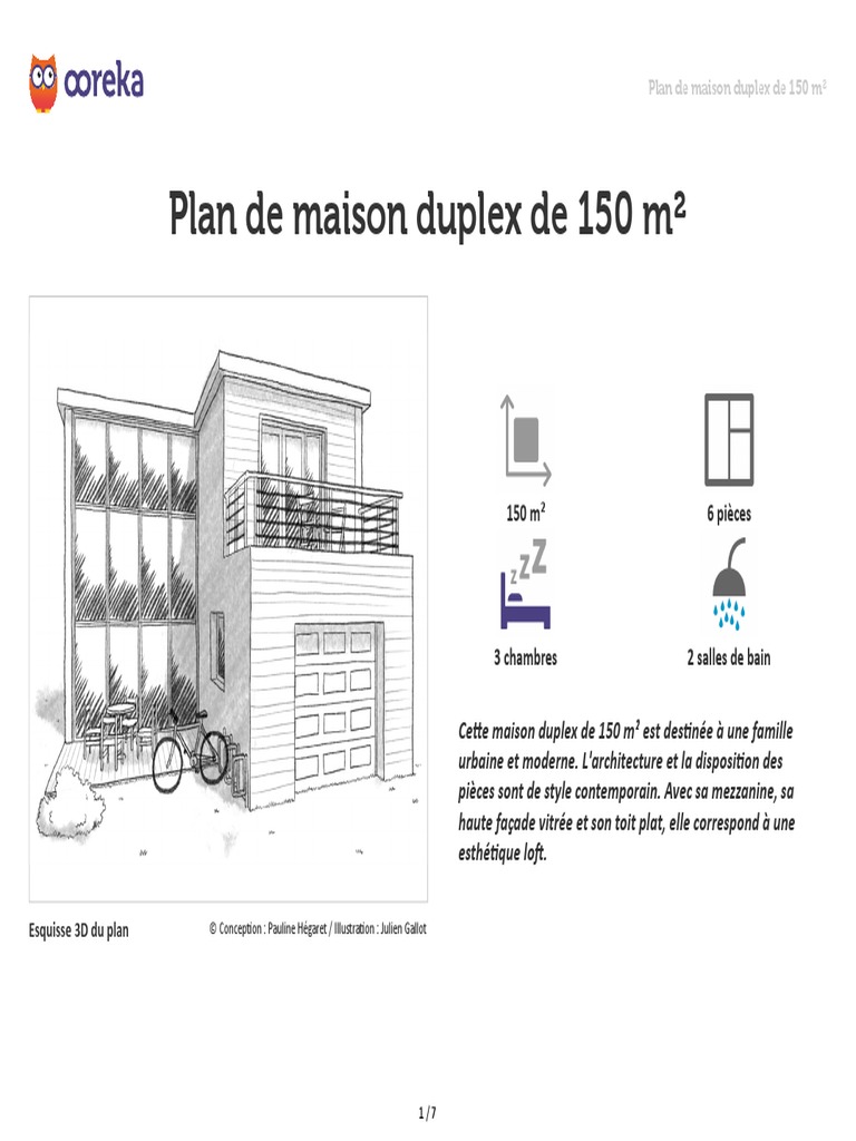 Schemas Plan Maison De Logement Sociaux Economique En Afrique Pdf Plan de Maison Duplex de 150 M Ooreka | PDF | Toit | Fenêtre