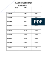 Horario de Entrada