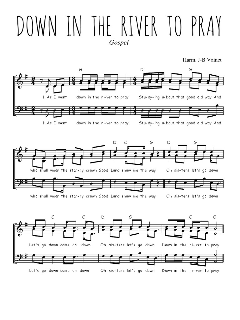Traditionnel Down in The River To Pray 3 Voix PDF