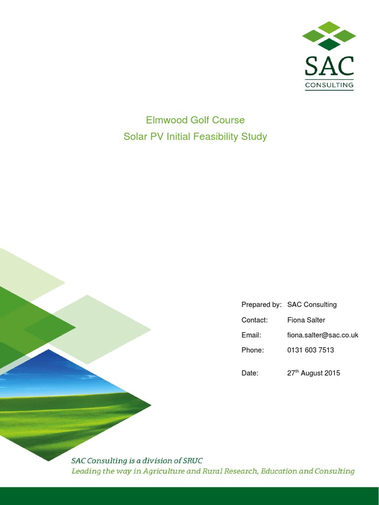 Elmwood Golf Course Solar PV Initial Feasibility Study | PDF ...