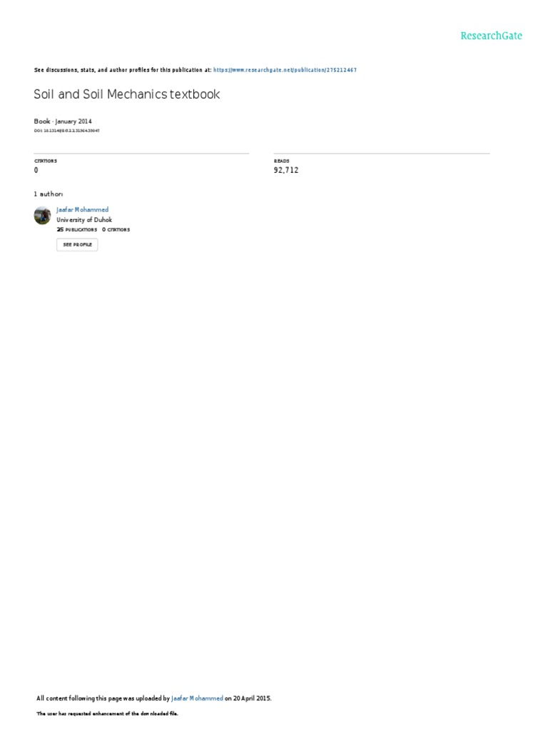 Soil And Soil Mechanics Textbook Pdf Soil Mechanics Stress