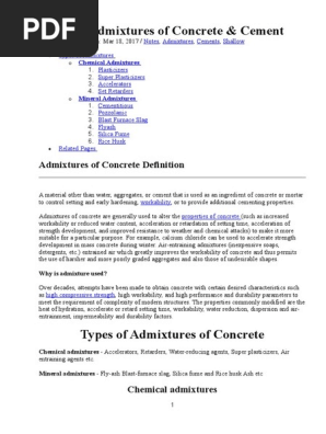 Types Of Admixtures Of Concrete Fly Ash Concrete