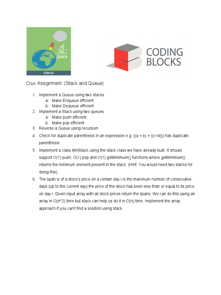 Stack and Queue Implementation Guide | PDF