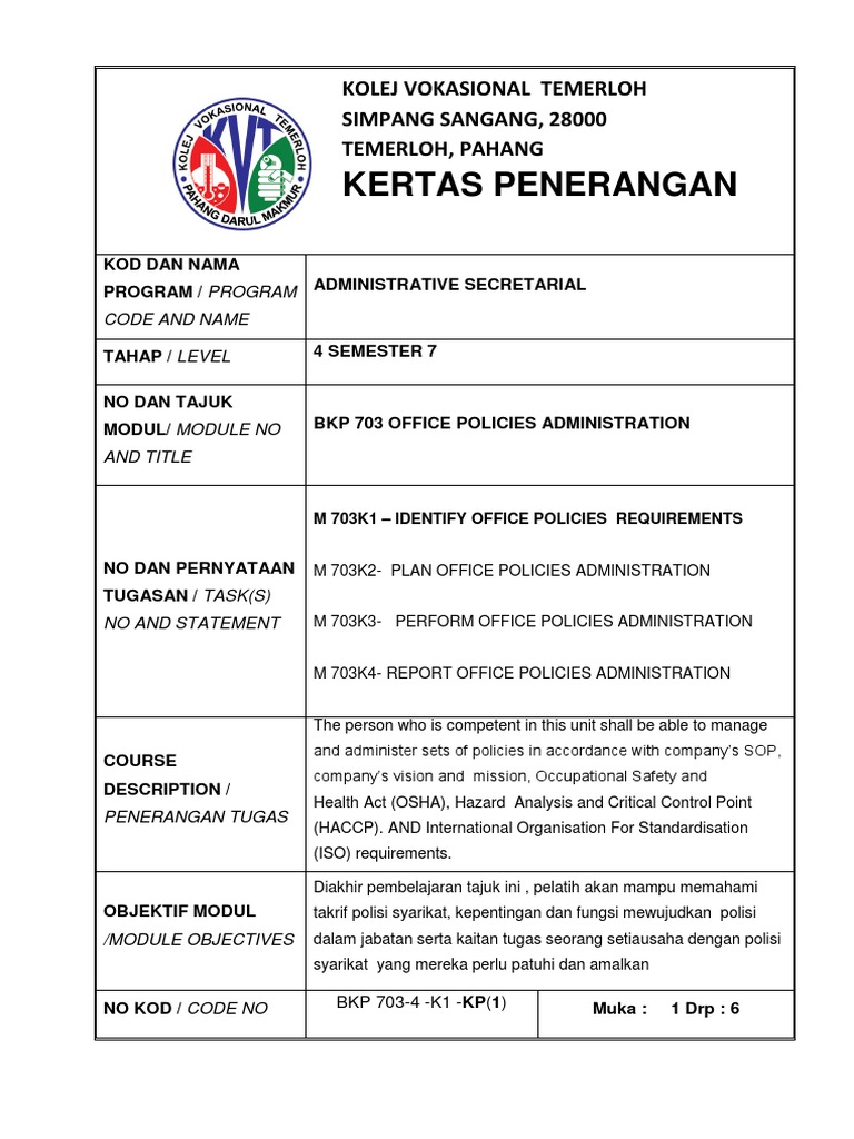 K2 Kertas Penerangan Haccp Pdf