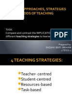 Models, Approaches, Strategies and Methods of Teaching