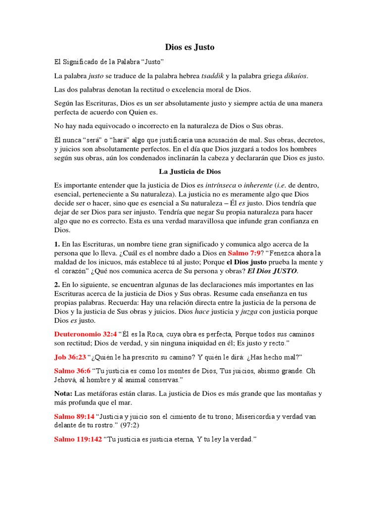 Dios Es Justo Pdf Yahvé Justicia