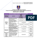 Kalendar Akademik Kumpulan B September 2018 - Januari 2019