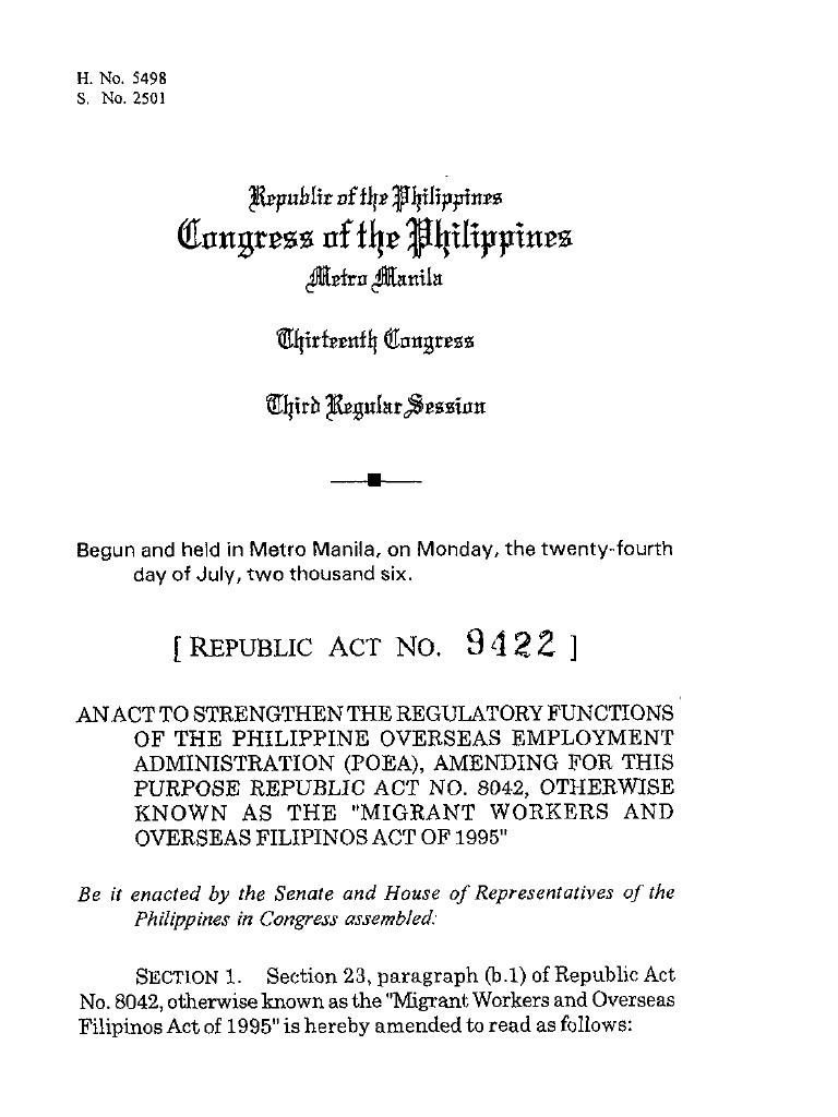 Ra 9422 | PDF | Law
