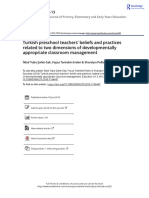 Turkish Preschool Teachers Beliefs and Practices Related To Two Dimensions of Developmentally Appropriate Classroom Management