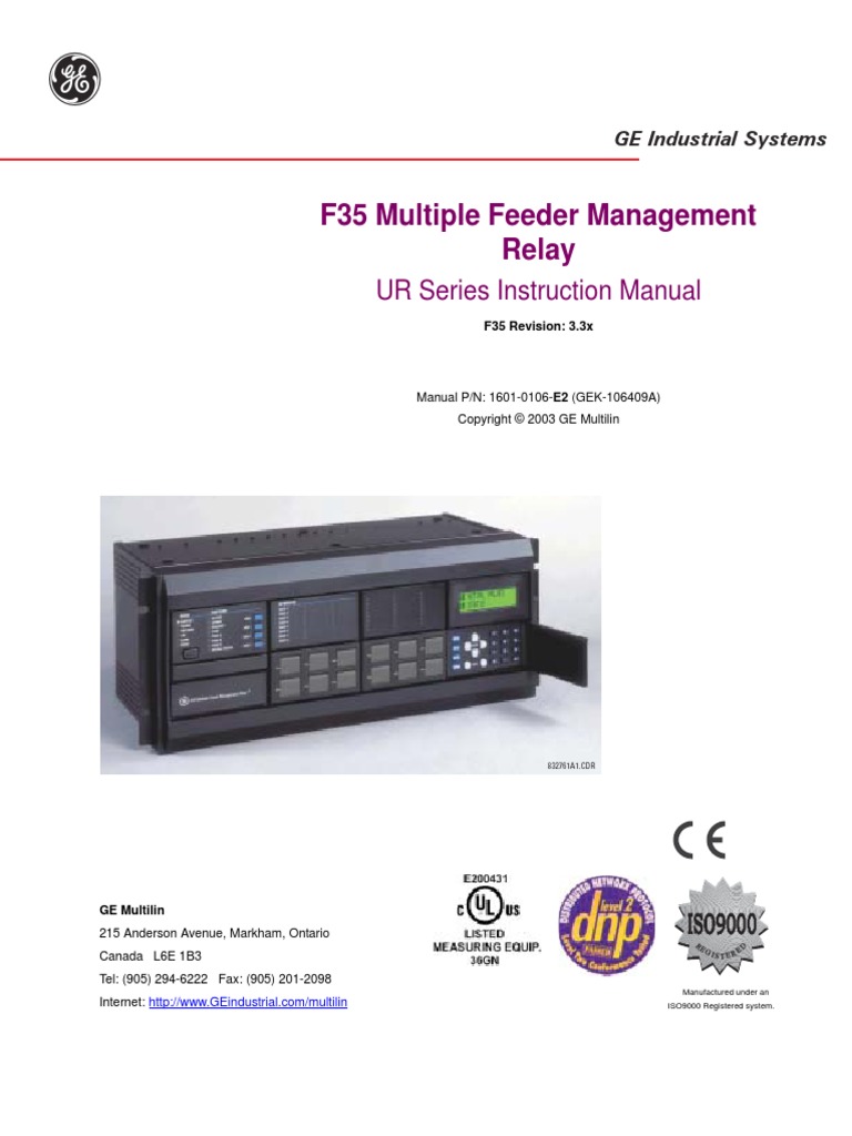 Manual Book Relay GE F35manE2 PDF Input/Output Object Science)