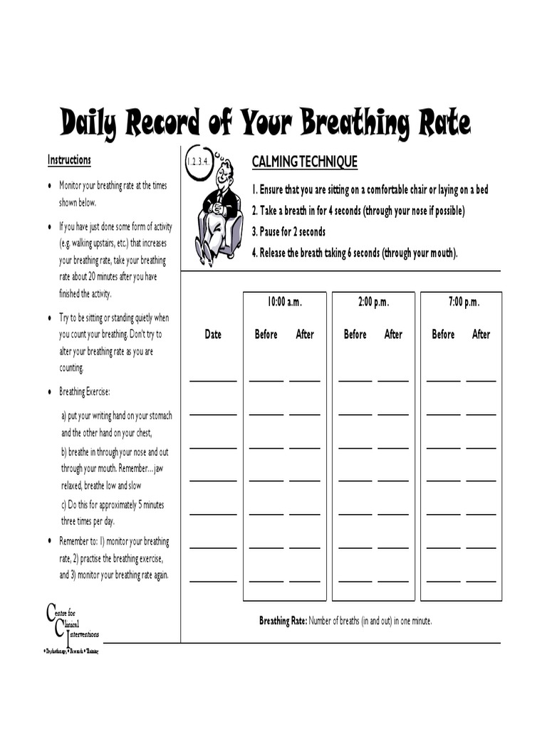 Daily Record of Your Breathing Rate Instructions