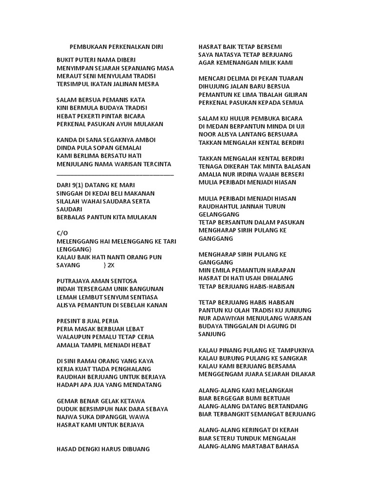 Pembukaan Pantun Perkenalkan Diri Pdf
