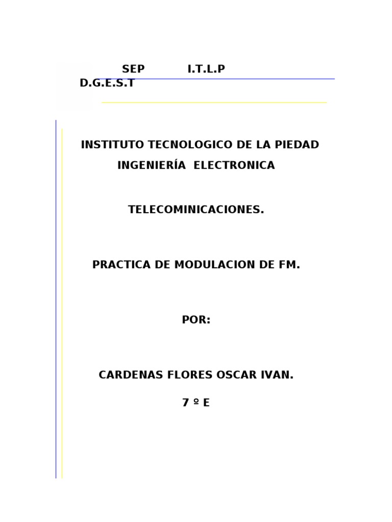 Práctica de Modulación de FM en Electrónica | PDF | Modulación de ...
