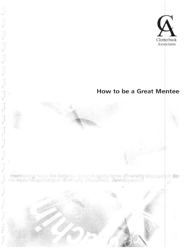 How To Be A Great Mentee | PDF | Mentorship | Psychological Concepts