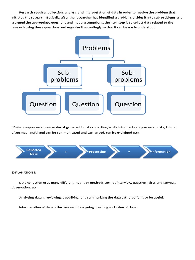 Problems: Collected Data + Processing Information | PDF