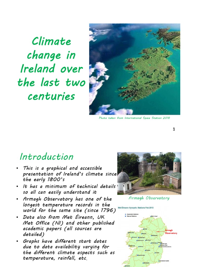 Climate Change in Ireland Over the Last Two Centuries Climate