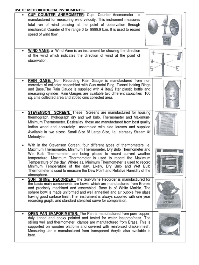 Use of Meteorological Instruments 2 Meteorology Wound