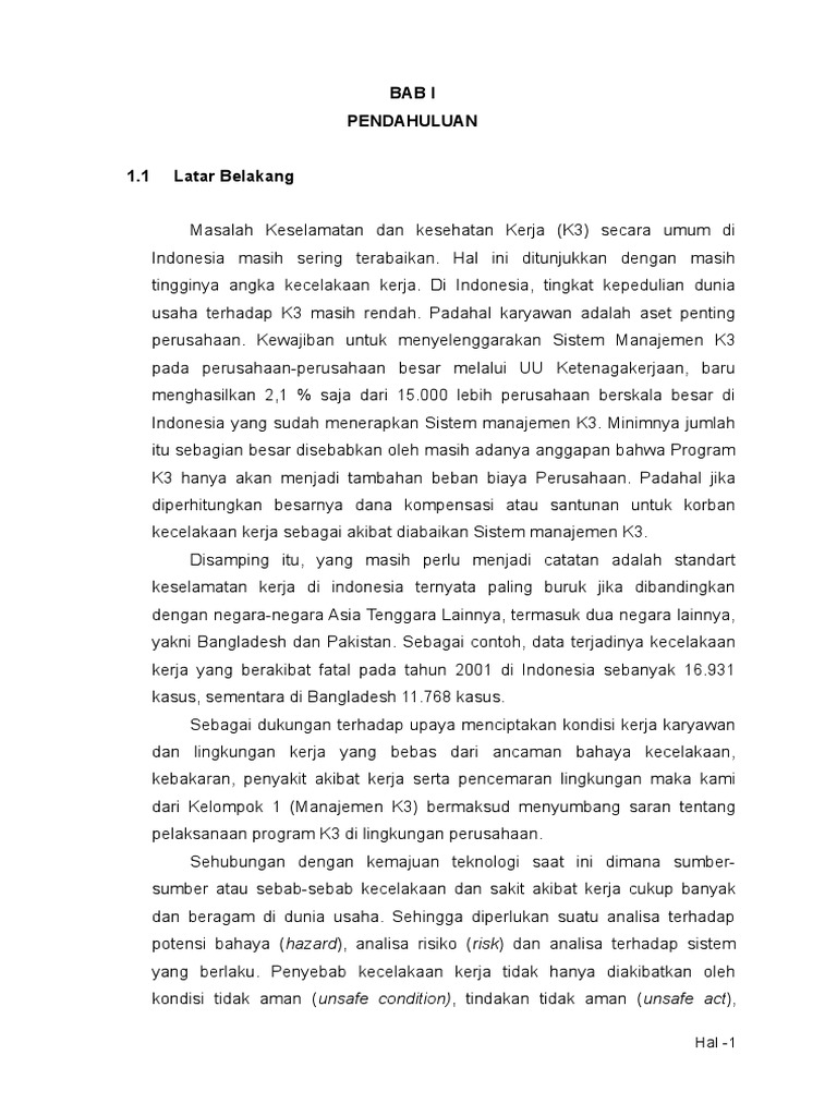Laporan Observasi Lapangan Kelompok 1 Pengawasan Manajemen K3 Compress