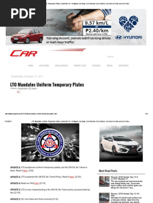LTO Mandates Uniform Temporary Plates _ CarGuide