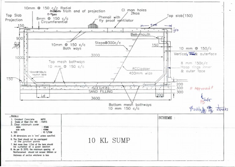 10KL Sump Drawing PDF Building Materials Structural Engineering