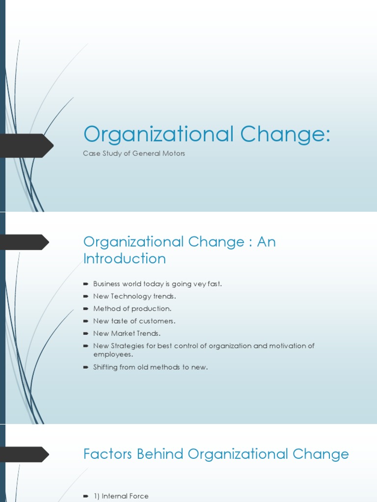 Organizational Change PDF General Motors Change Management