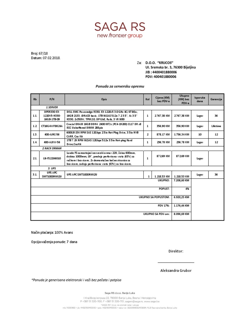 Ponuda 3 PDF | PDF
