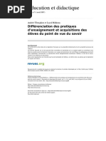 Educationdidactique 69 Vol 1 n 1 Differenciation Des Pratiques d Enseignement Et Acquisitions Des Eleves Du Point de Vue Du Savoir