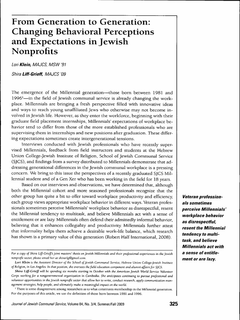Generations and Jewish | PDF | Millennials | Mentorship