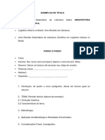 Método para Fazer o Artigo de Revisão