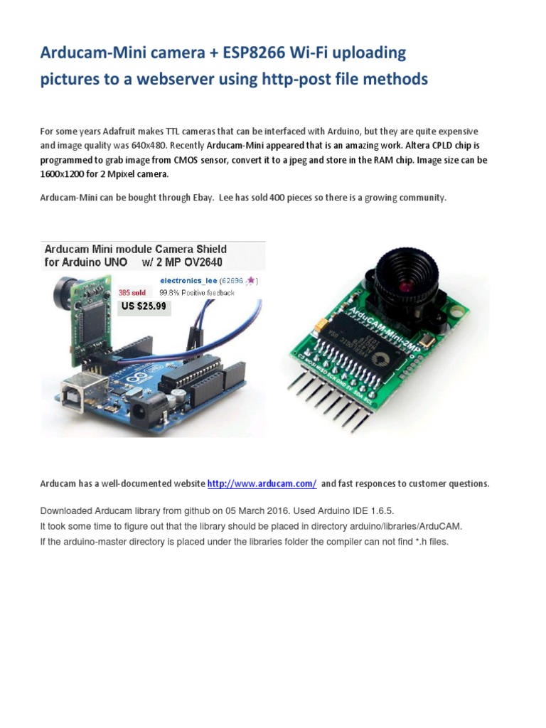 Arducam-Mini ESP8266 Photo Upload Guide | PDF | Hypertext Transfer ...