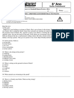 Avaliação Bimestral - CETB - Segundo Bimestre - 8º Ano - Inglês