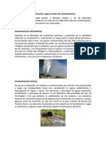 Clasificación Según El Tipo de Contaminación