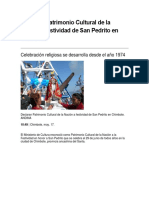 Declaran Patrimonio Cultural de La Nación A Festividad de San Pedrito en Chimbote