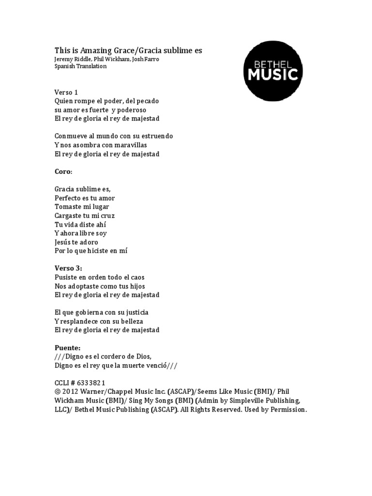 This Is Amazing Grace Spanish 1 | PDF