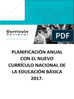 Planificación Anual Con El Nuevo Currículo Nacional de La Educación Básica 2017.