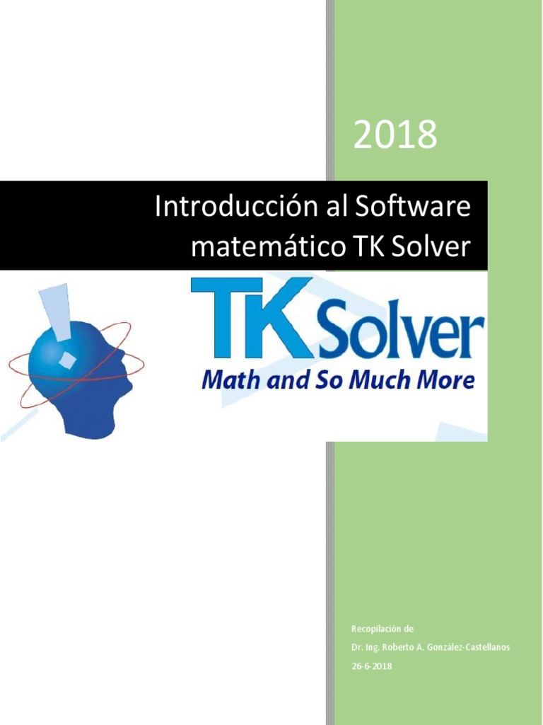 Introducción Al Software MatemáticoTK Solver (1a. Versión) | PDF ...
