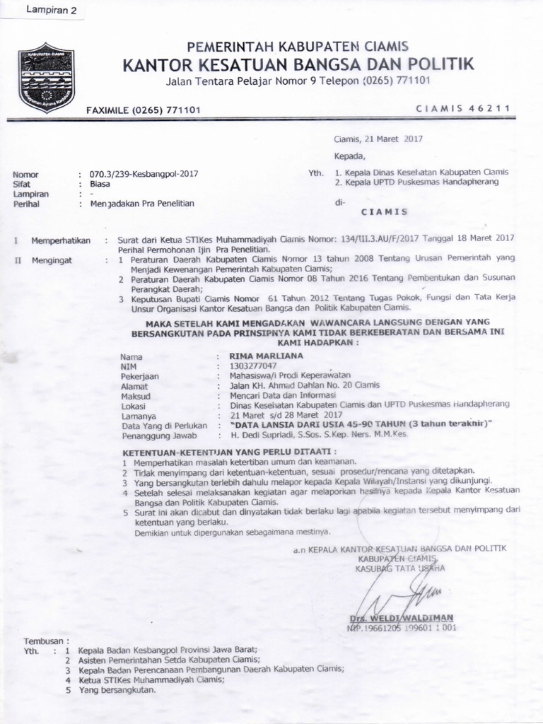 Contoh Surat Izin Penelitian Ke Kesbangpol - Kumpulan Surat Penting