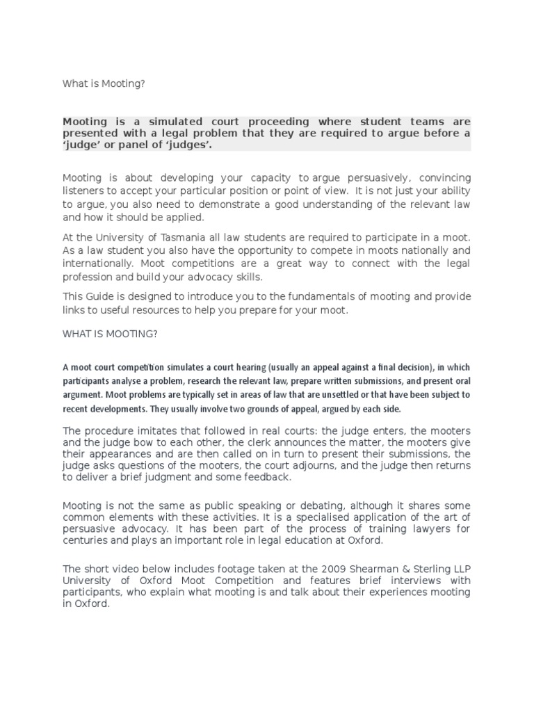 What Is Mooting | PDF | Government | Social Institutions