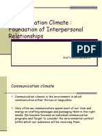 Communication Climate - Foundation of Interpersonal Relationships