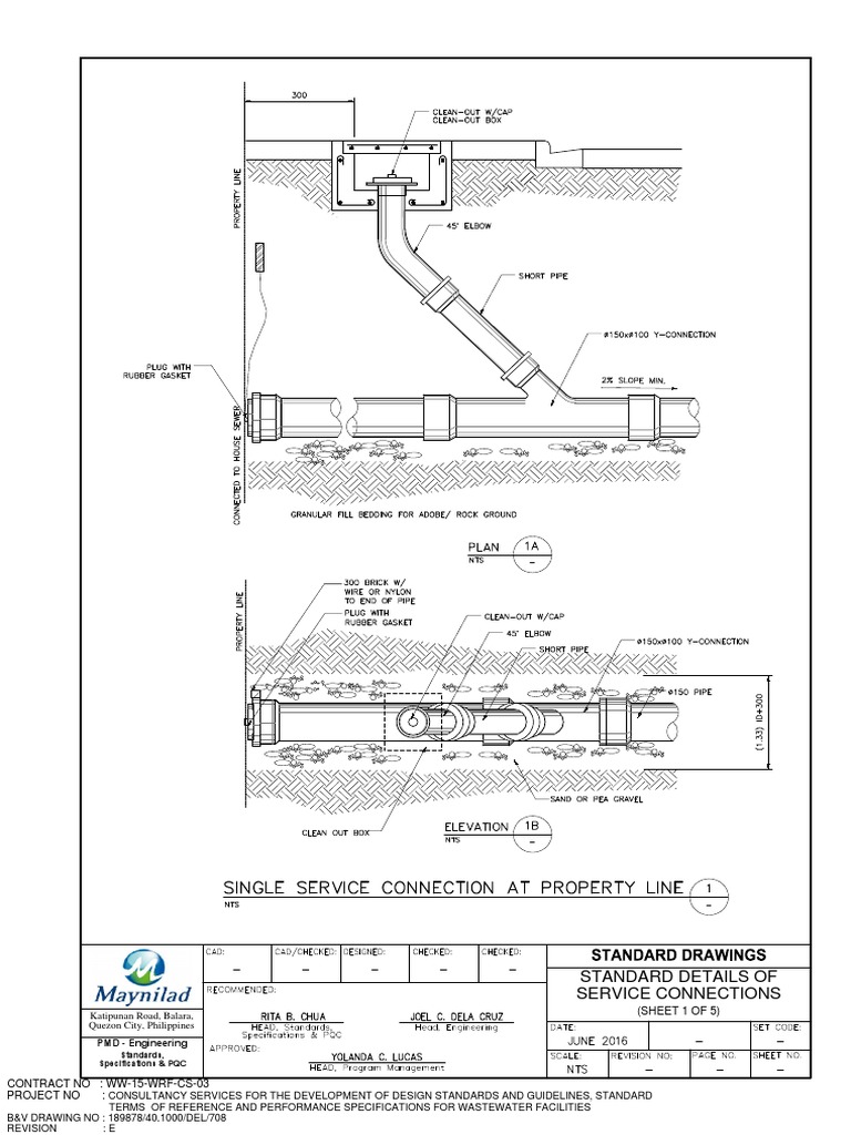 Standard Details of Service Connections: PMD - Engineering | PDF