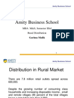 Amity Business School: Mba M&S, Semester Iiird Rural Distribution