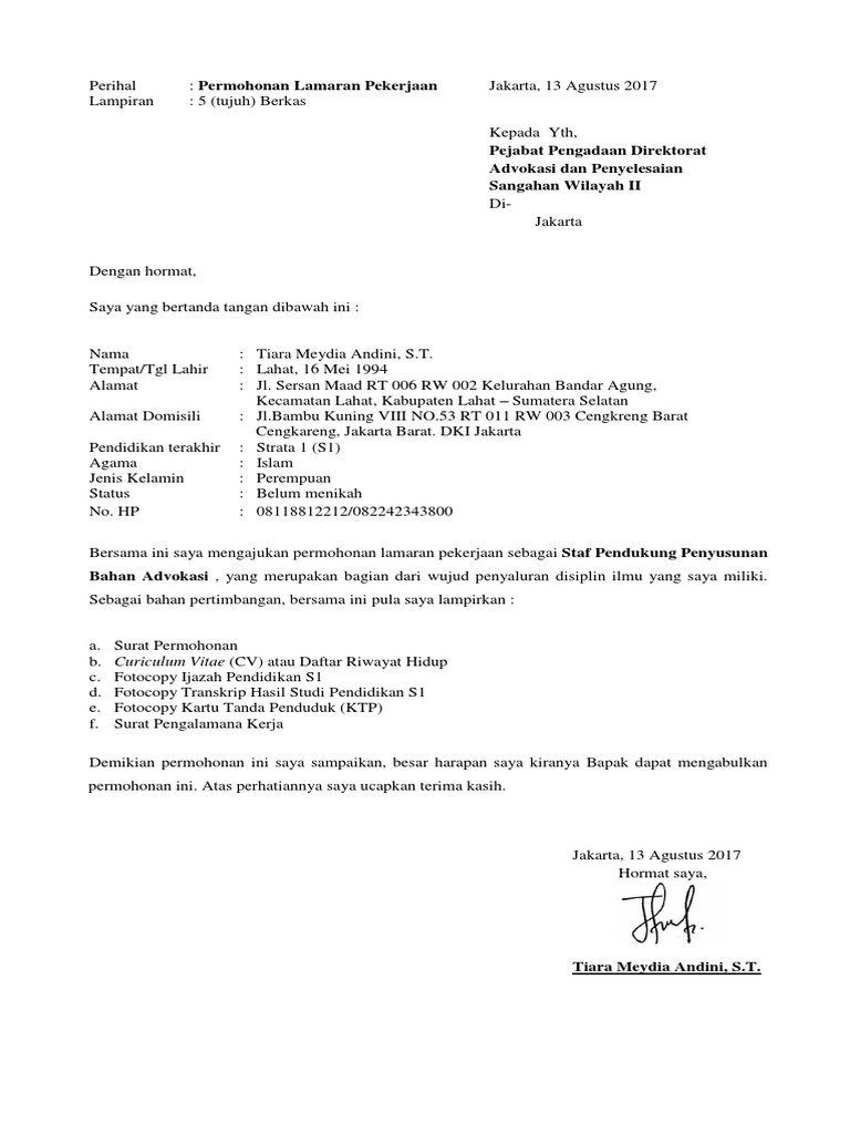 Download 91+ Contoh Surat Surat Lamaran Kerja Bumn Gratis